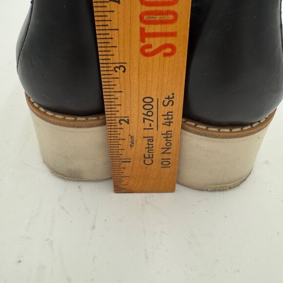 Vince Warren Women's Black Leather Slip On Shoes Platform Size 9.5M Loafer - Picture 5 of 10